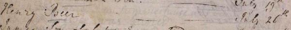 1761 burial Henry Beer